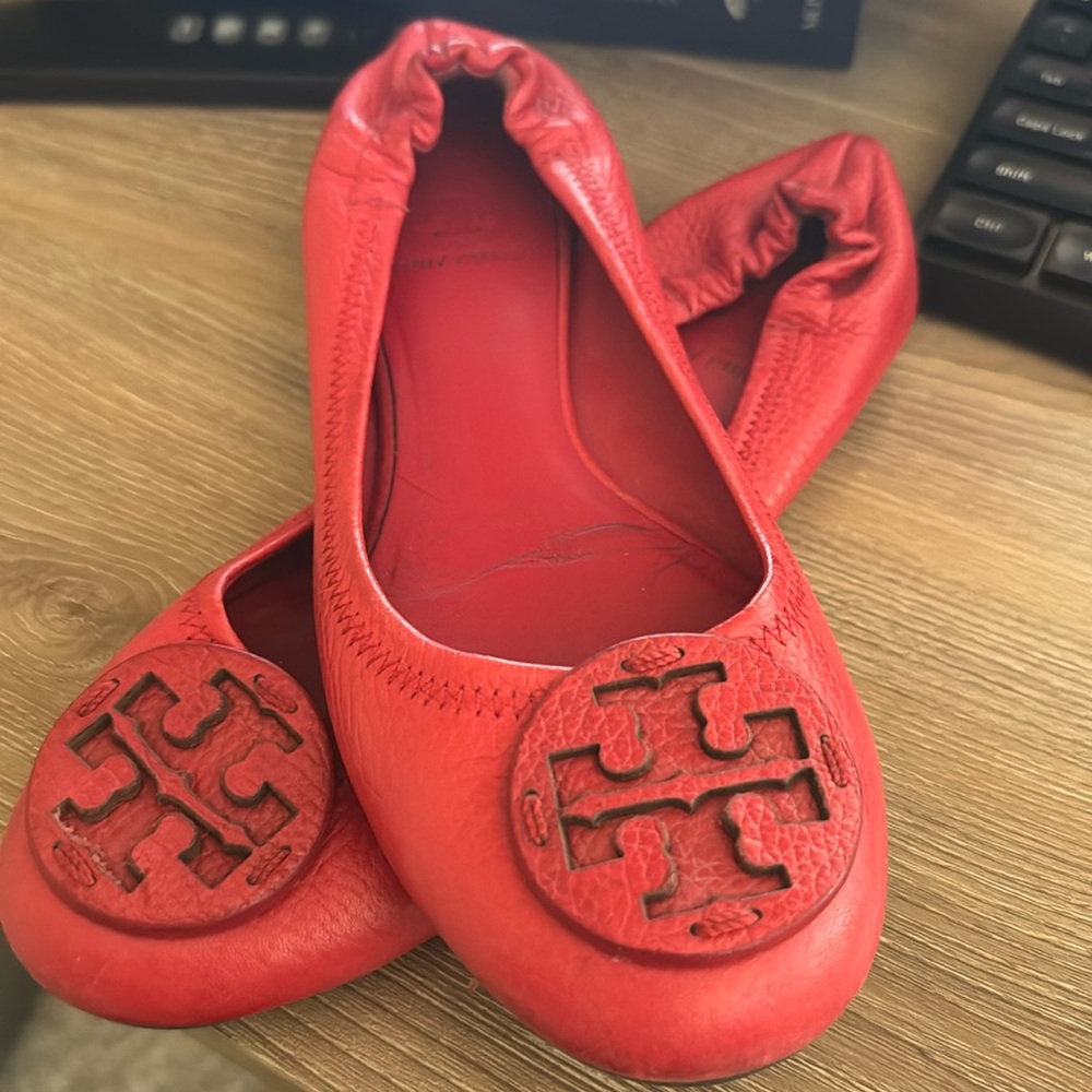 Red Tory Burch Ballet Flats